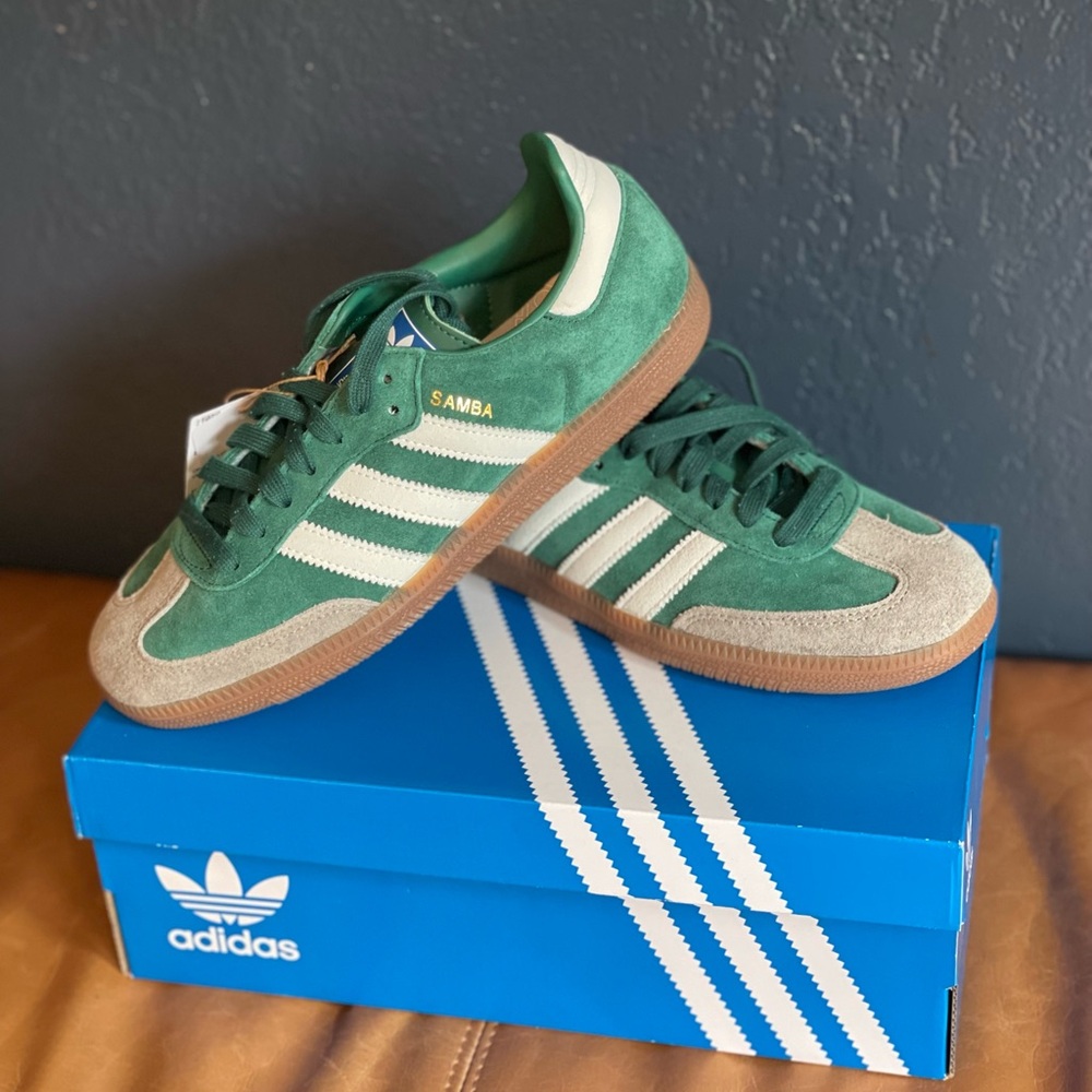 Green Adidas Samba Sneakers NWT